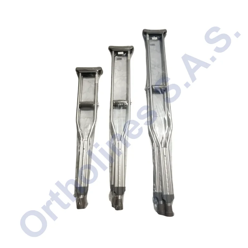 Muletas axilares de aluminio regulables en altura con almohadilla axilar