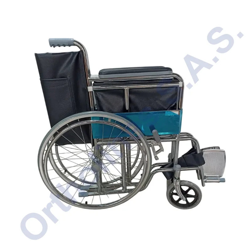 Silla de ruedas Ortholines con frenos de mano y asiento acolchado